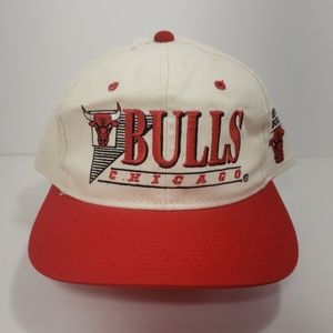 Vtg Chicago Bulls NBA Youngan Woven Hat 90s Red